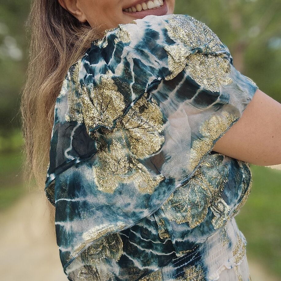 Yaldız Batik Yeşil Elbise