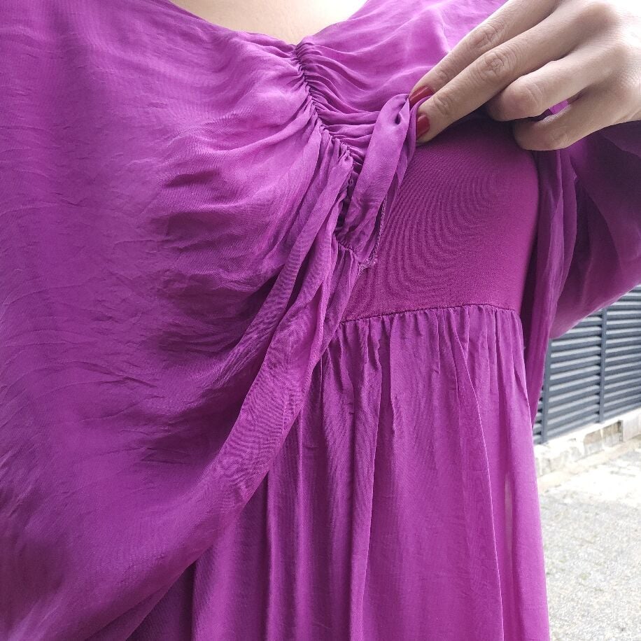 Bürüm İpek Elbise Menekşe