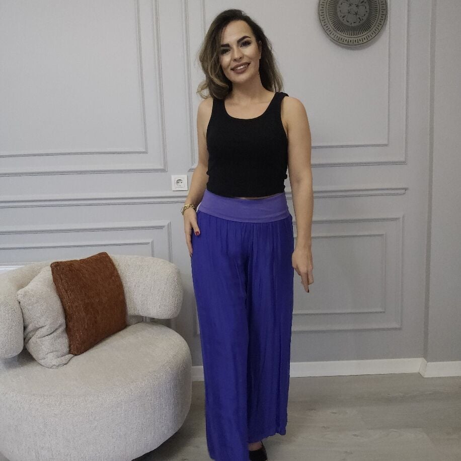 İtaltan İpek Pantolon Mor