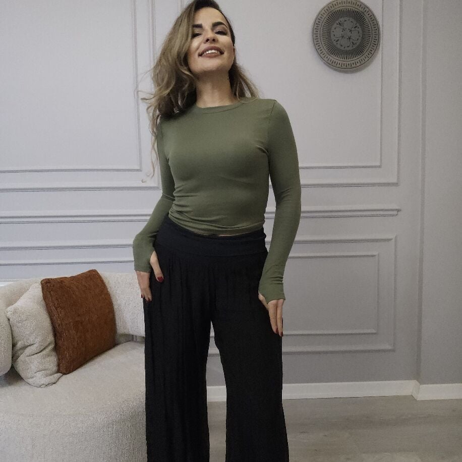 İtalyan İpek Pantolon Siyah