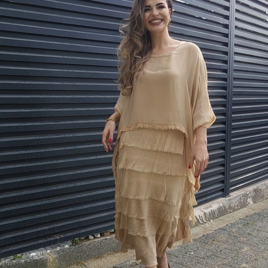 İtalyan Katkat İpek Elbise Bal