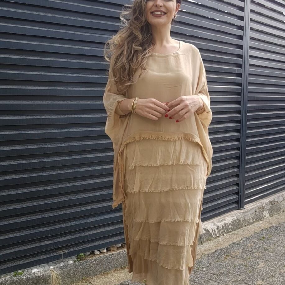 İtalyan Katkat İpek Elbise Bal