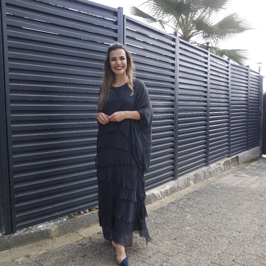 İtalyan Katkat İpek Elbise Gri