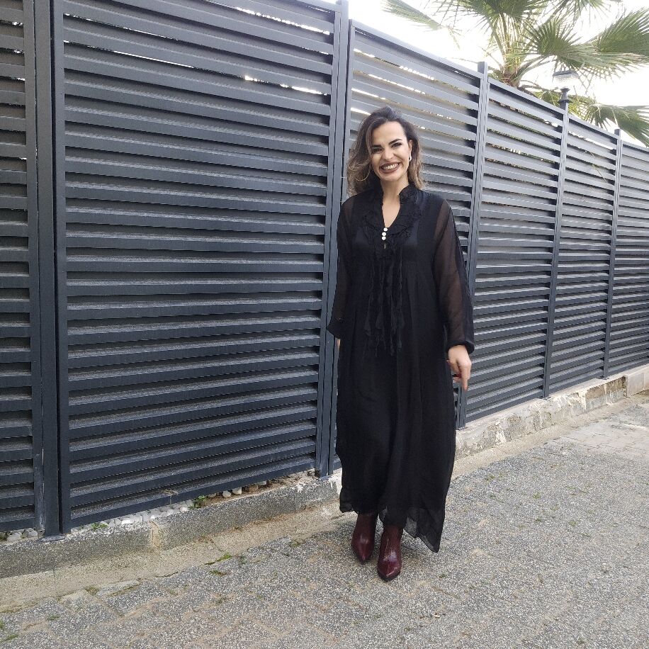 İtalyan Püsküllü İpek Elbise Siyah