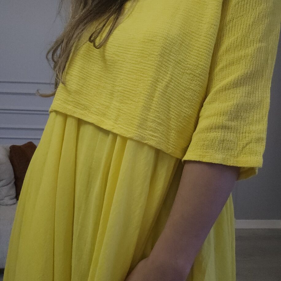 İtalyan 2li Keten Elbise Sarı