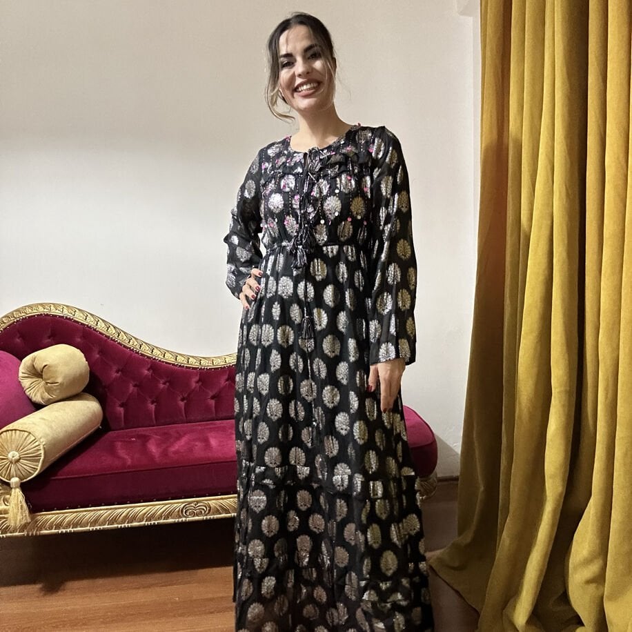 İthal Siyah Silver Elbise