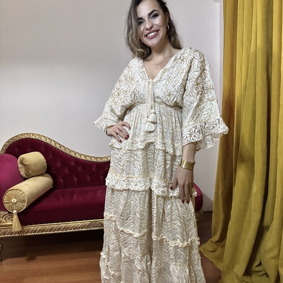 İthal Güpür İşli Elbise