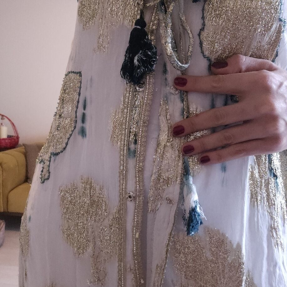 İthal Yaldız Batikli Panço Yeşil