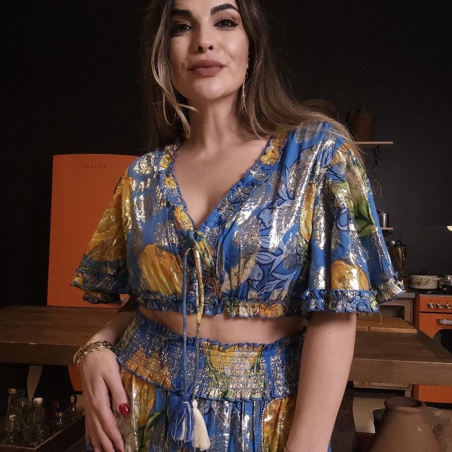 İthal Toskana Etekli Takım Mavi