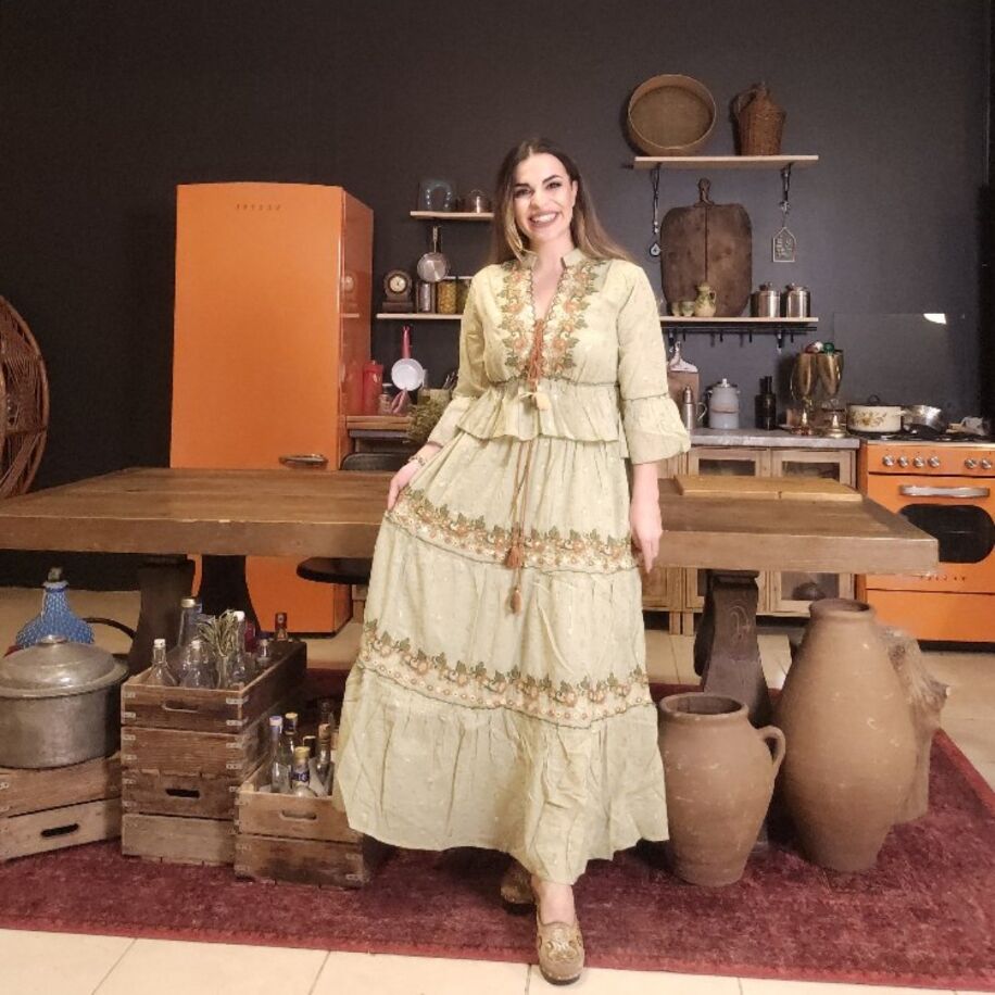 İthal Maxi Boho Takım Yeşil