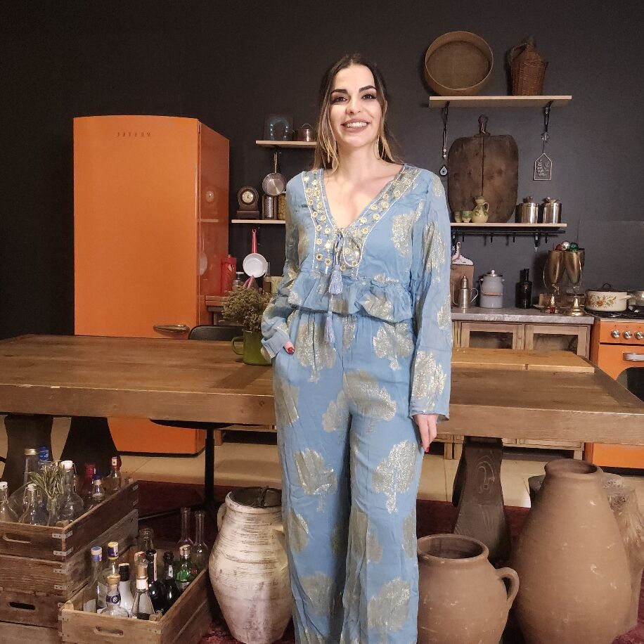 İthal Şifon Pantolonlu Takım