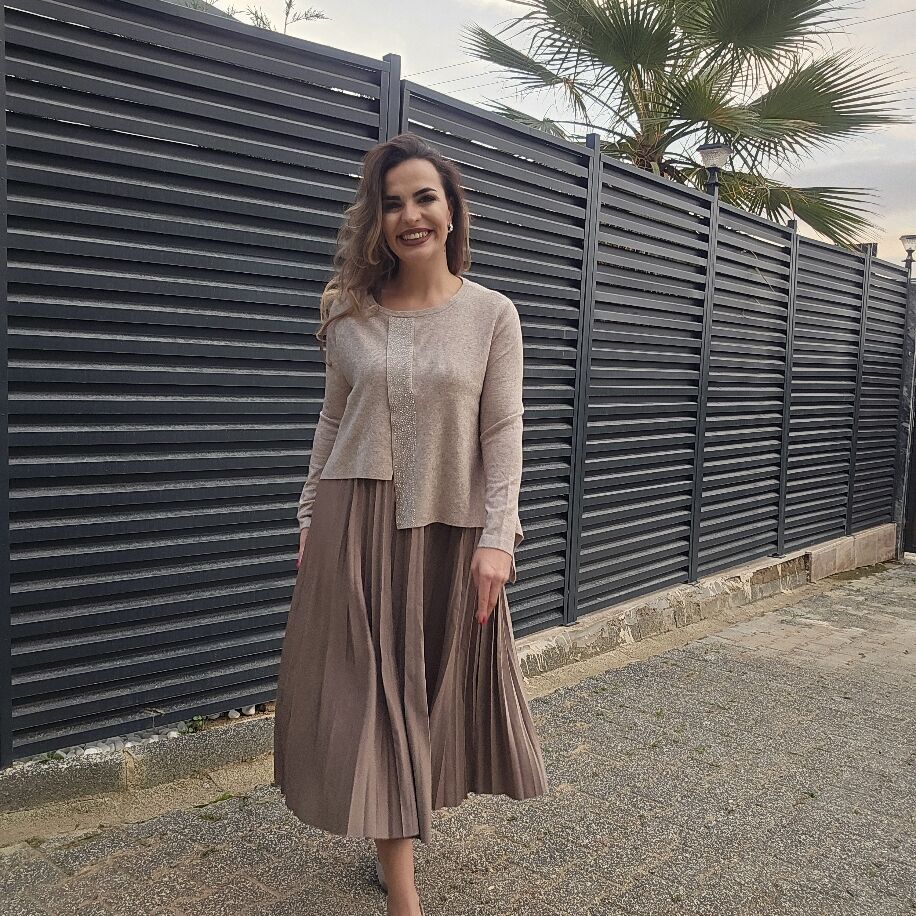 Triko Takım Elbise Bej