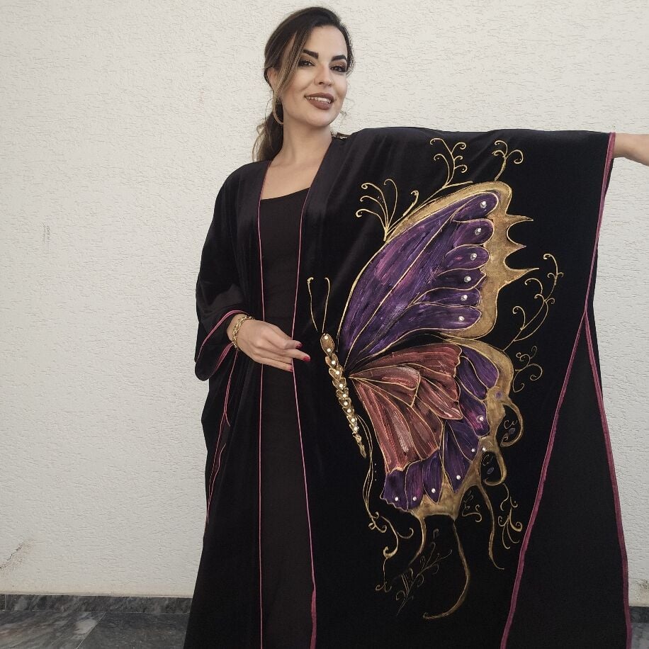 Kadife Kelebek Abaya